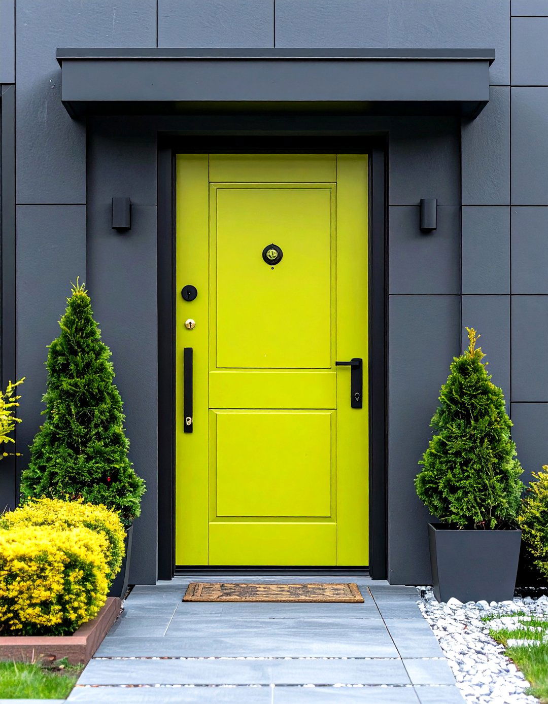 Chartreuse Green Contemporary Door - 24 Green Front Door Ideas