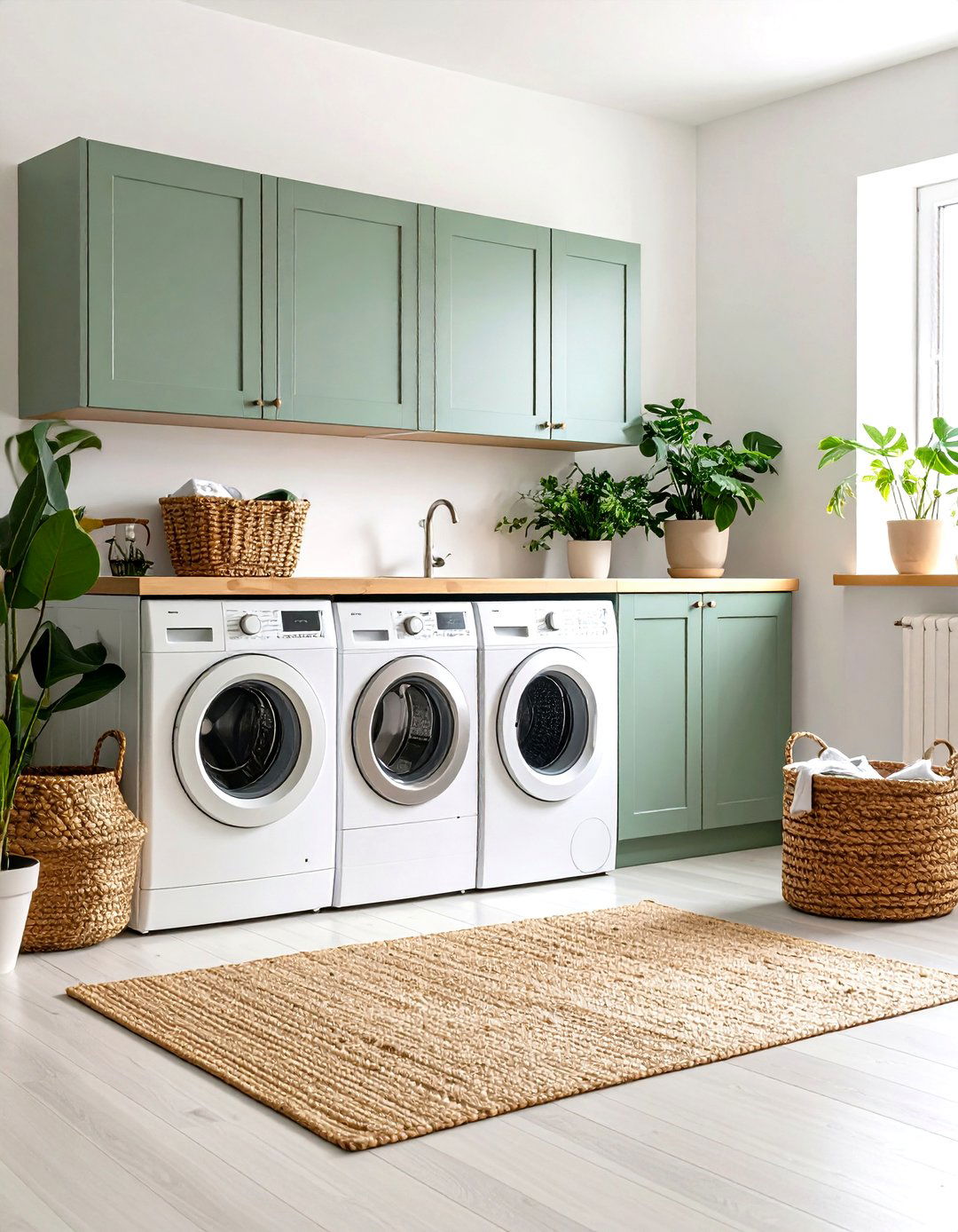 Chartreuse Green Retro Revival - 24 Green Laundry Room Ideas