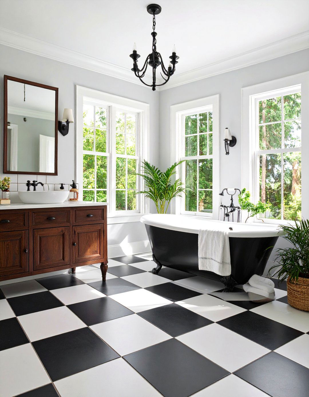 Checkerboard Pattern Classics - 24 Bathroom Tile Ideas