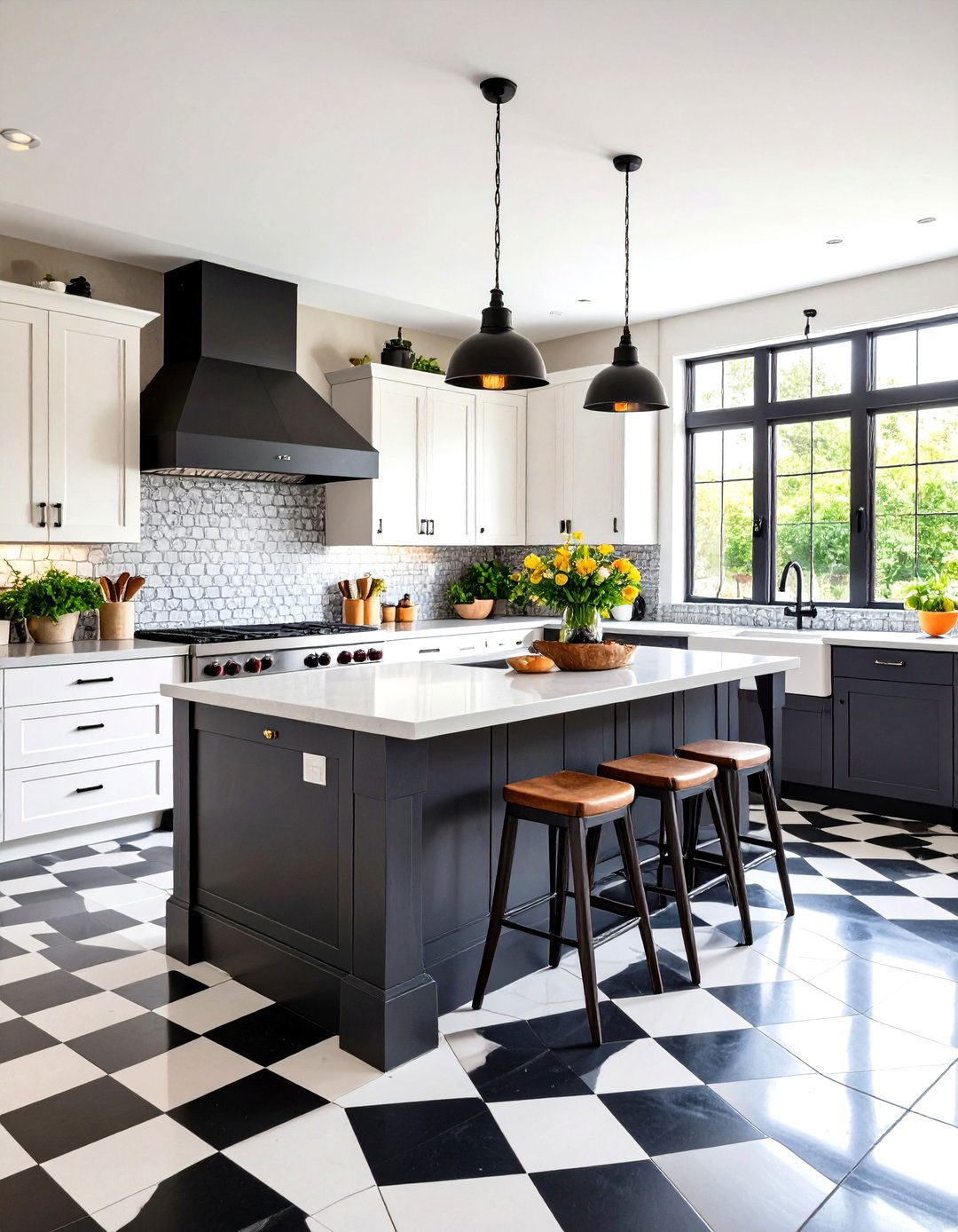 Checkerboard Pattern Concrete Floor Paint - 24 Indoor Concrete Floor Paint Ideas