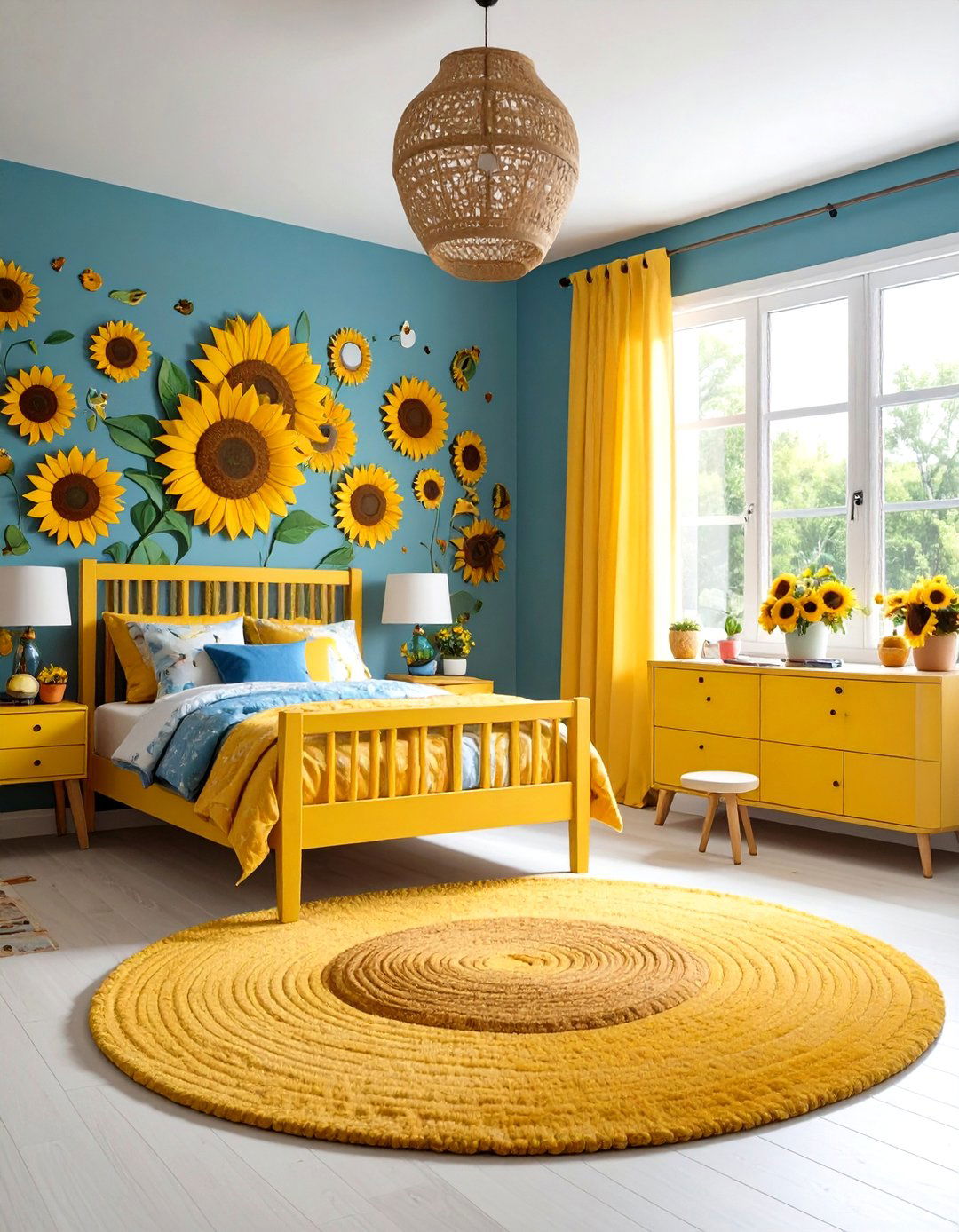 Cheerful Kids Sunflower Bedroom - 24 Sunflower Bedroom Ideas