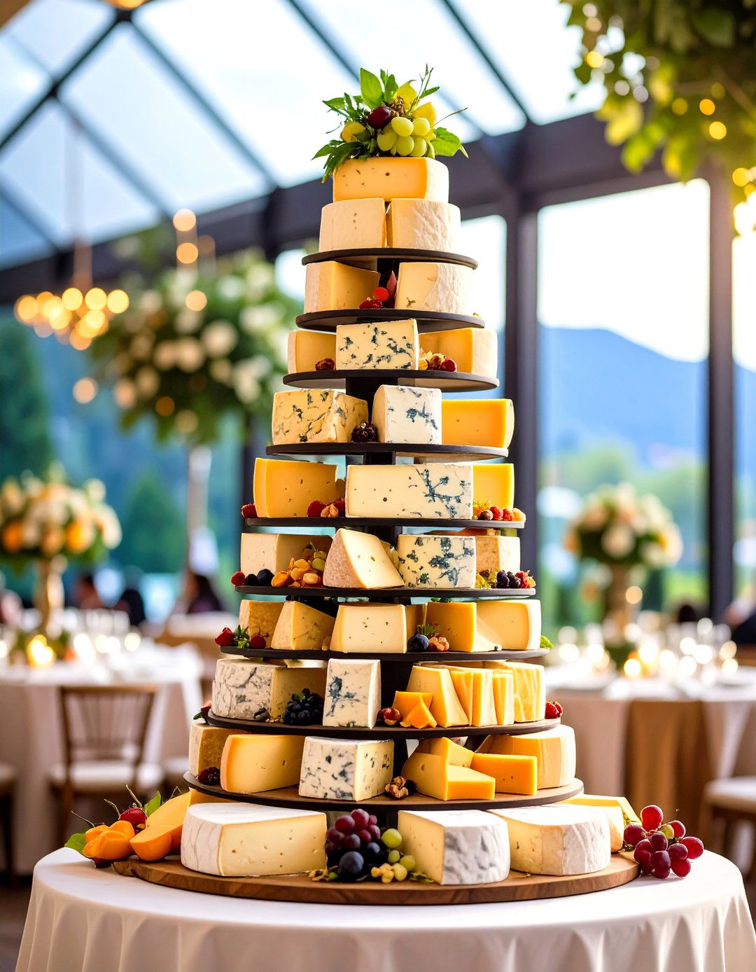 Cheese Wheel Cake Tower - 24 Wedding Dessert Ideas