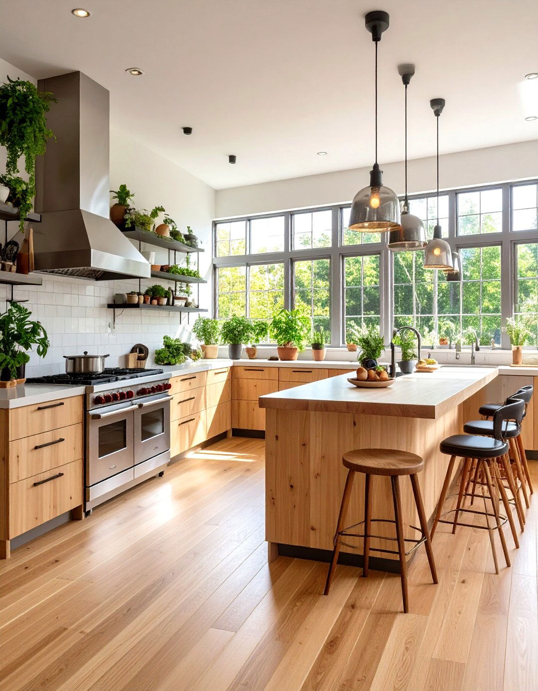 Chefs Kitchen Durable Bamboo Flooring - 24 Kitchens With Wood Floors