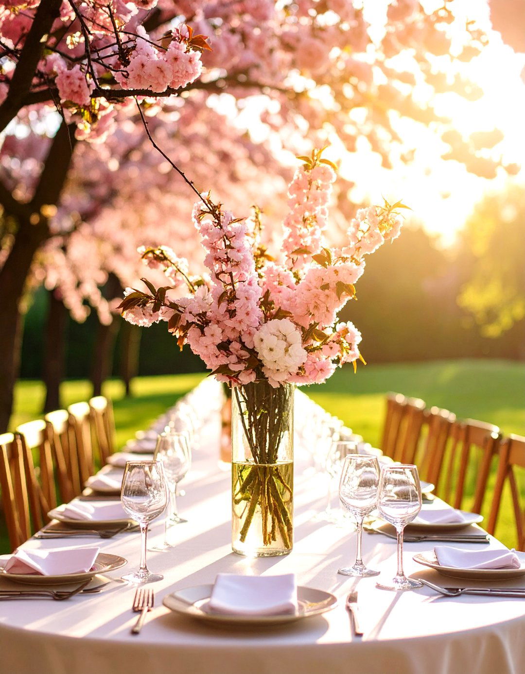 Cherry Blossom Branch Displays - 24 Tall Wedding Centerpiece Ideas