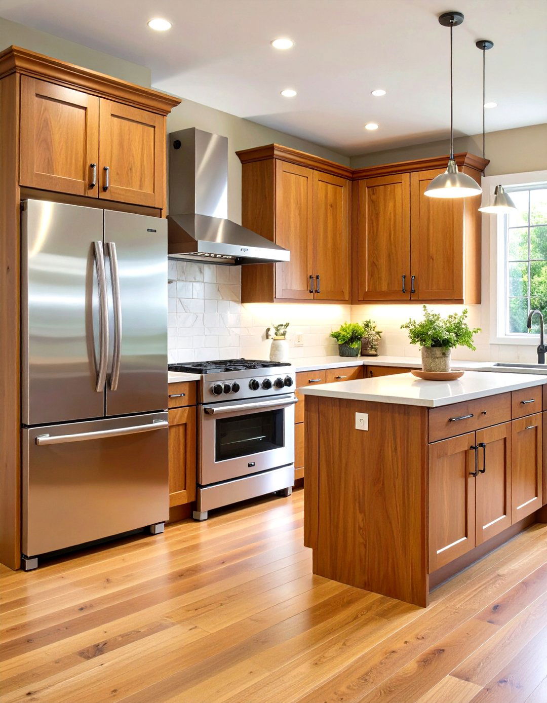 Cherry Cabinets with Stainless Steel Appliances - 24 Natural Cherry Kitchen Cabinets