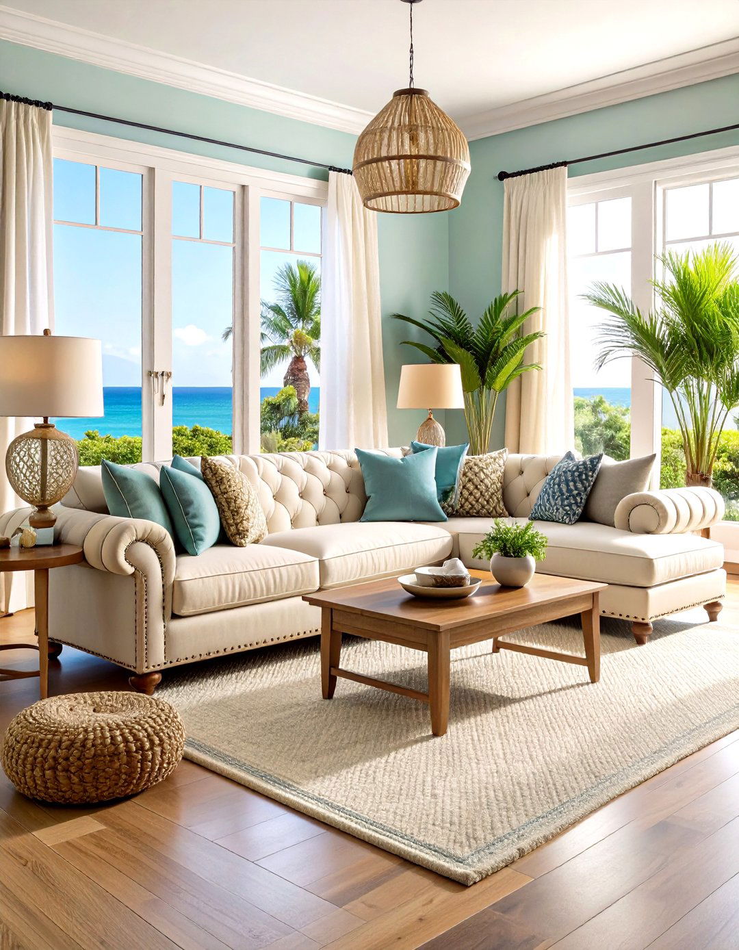 Chesterfield Seating Arrangement - 24 Hamptons Living Room Ideas