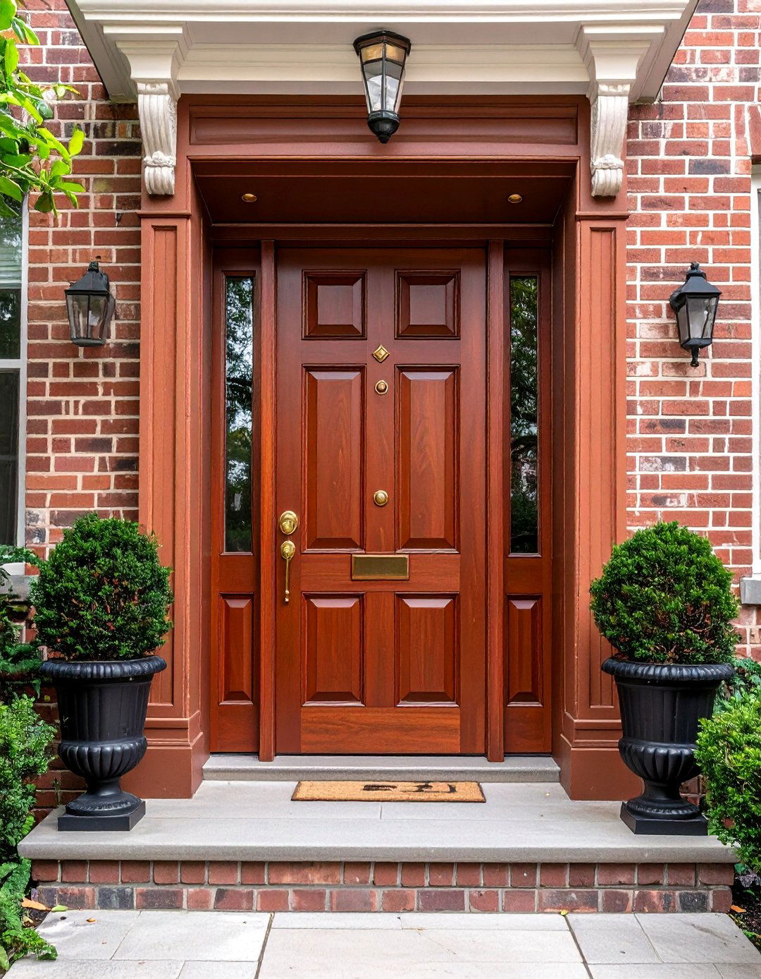Chestnut Brown Door with Traditional Elegance - 24 Brown House Front Door Colors