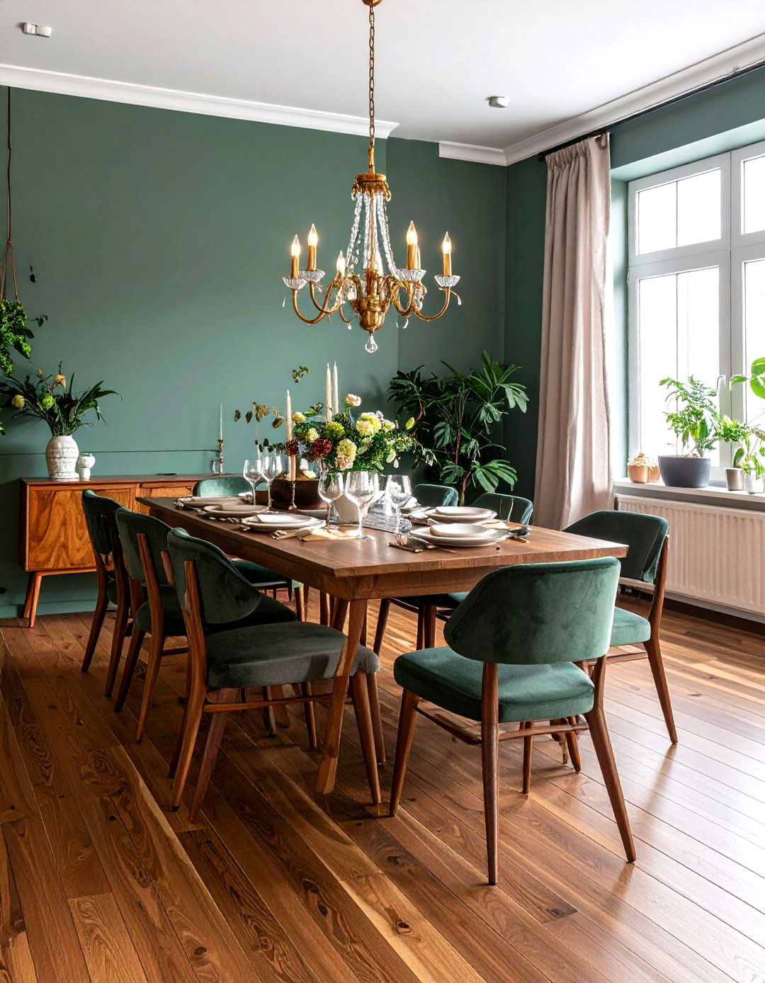 Chestnut Floors with Sage Gray Walls - 24 Floor and Wall Color Ideas