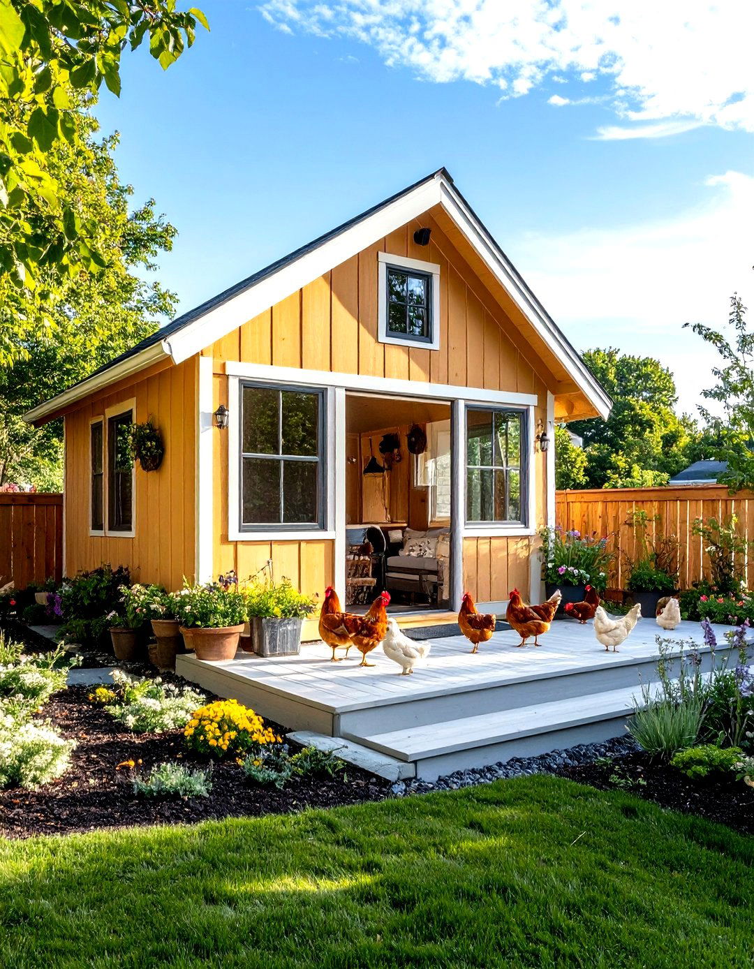 Chicken Coop Farmhouse Patio Integration - 24 Farmhouse Patio Ideas
