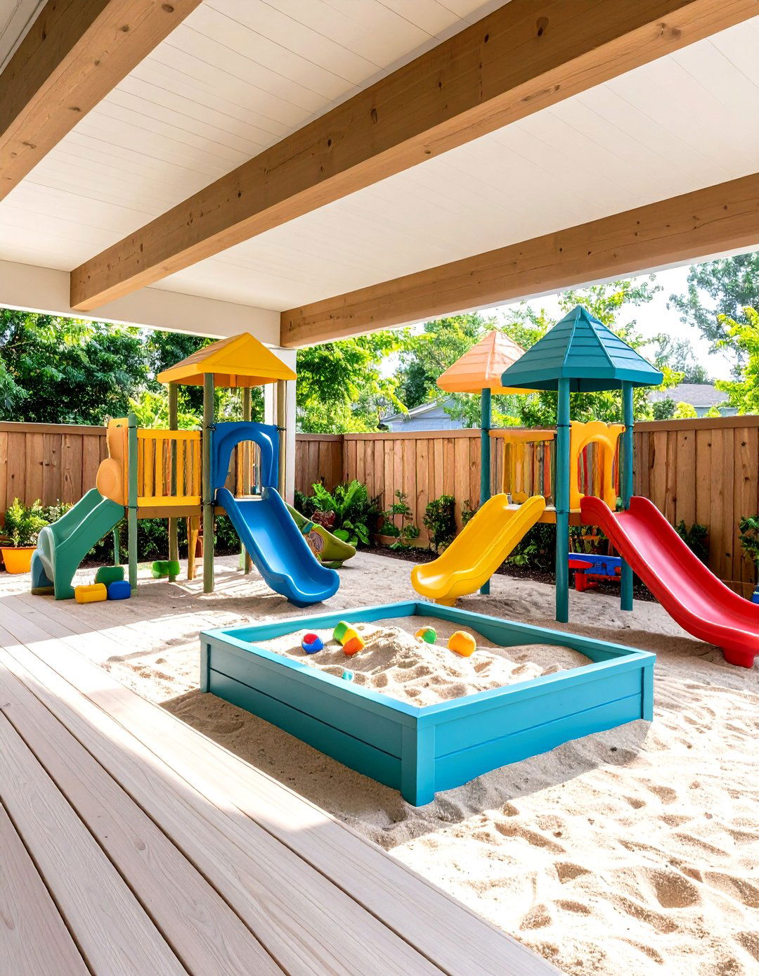Childrens Play Area and Sandbox - 24 Under Deck Landscaping Ideas