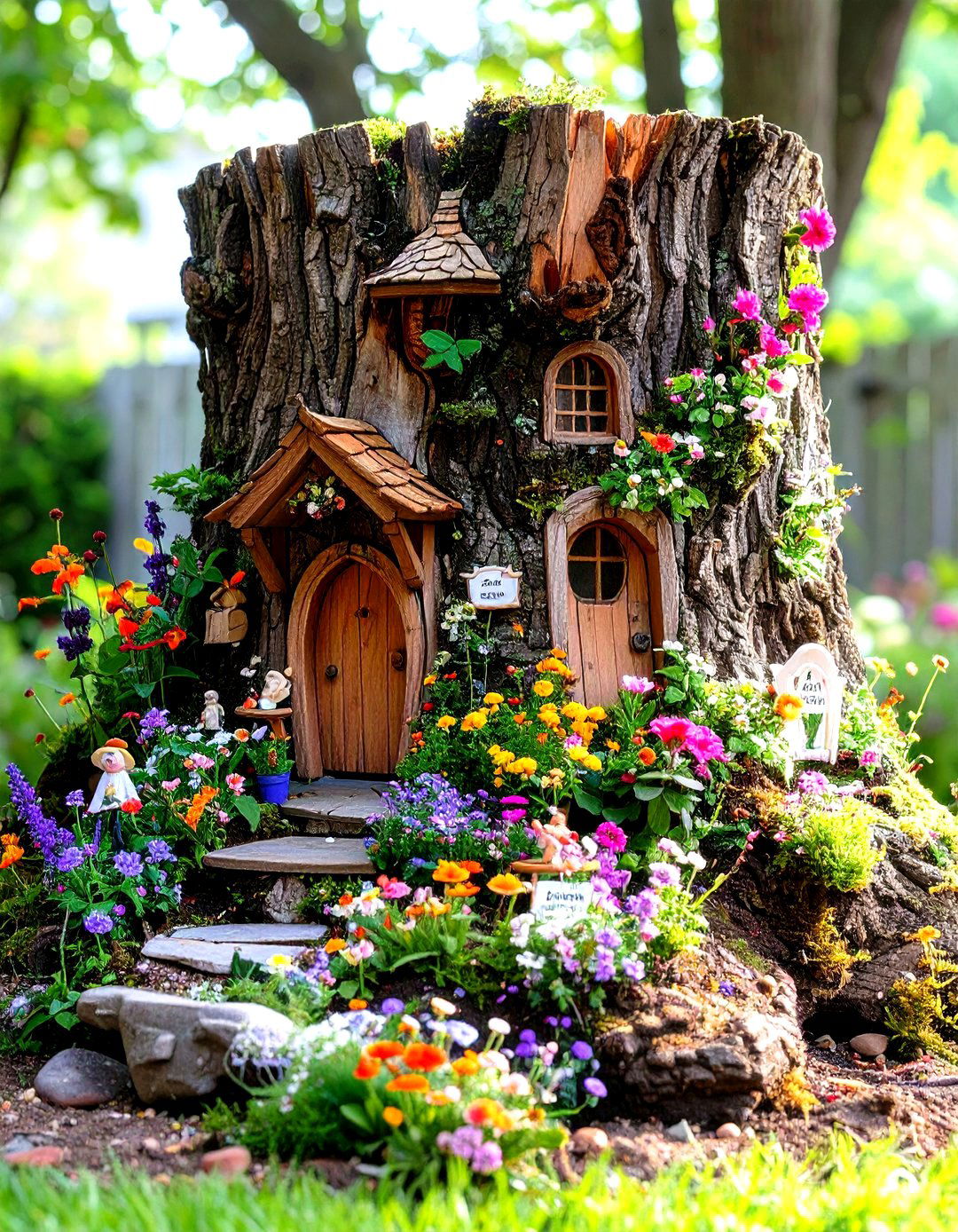 Childrens Storybook Stump Adventure - 24 Tree Stump Fairy Garden Ideas