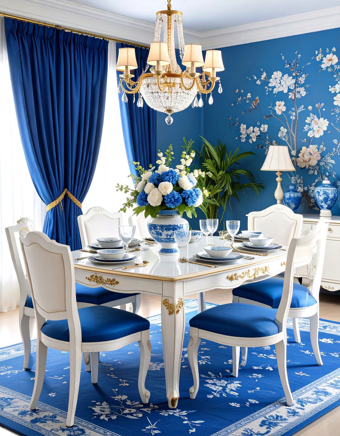 Chinoiserie Dining Room Elegance - 24 Blue and White Decor Ideas