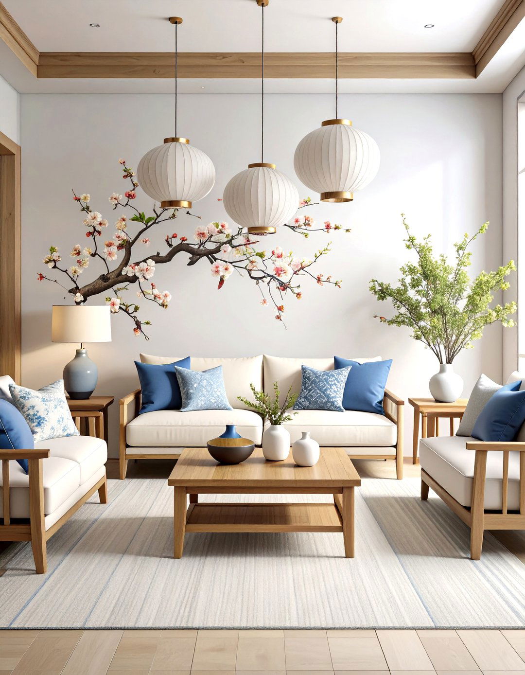 Chinoiserie Wallpaper Accent Wall Living Room - 24 Chinoiserie Living Room Ideas