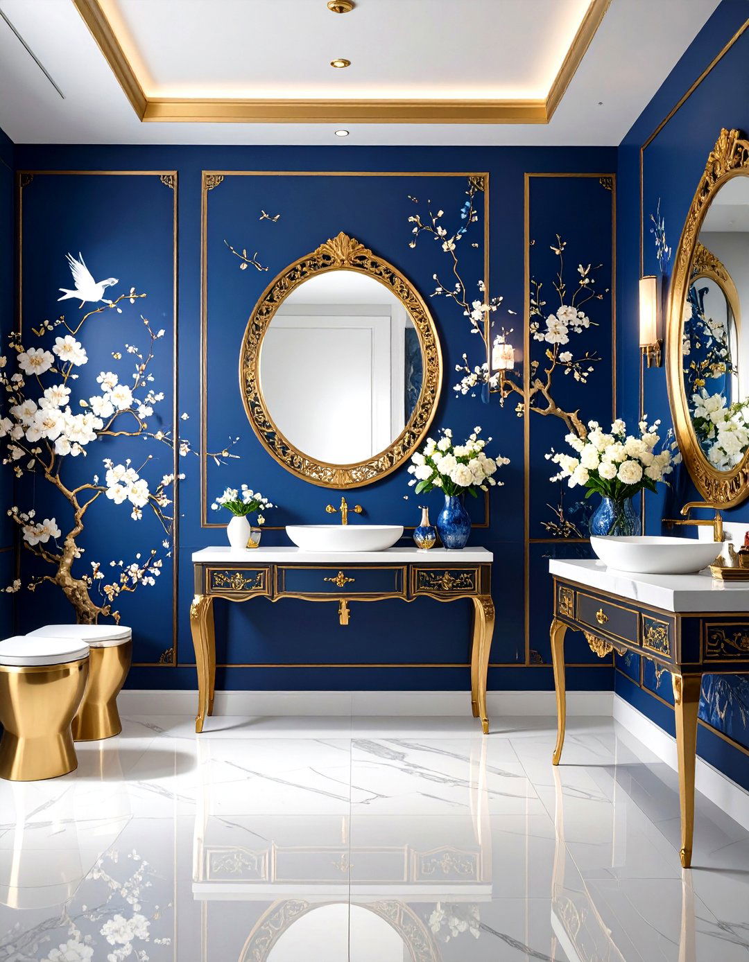 Chinoiserie Wallpaper for Elegant Powder Rooms - 24 Wallpaper Ideas