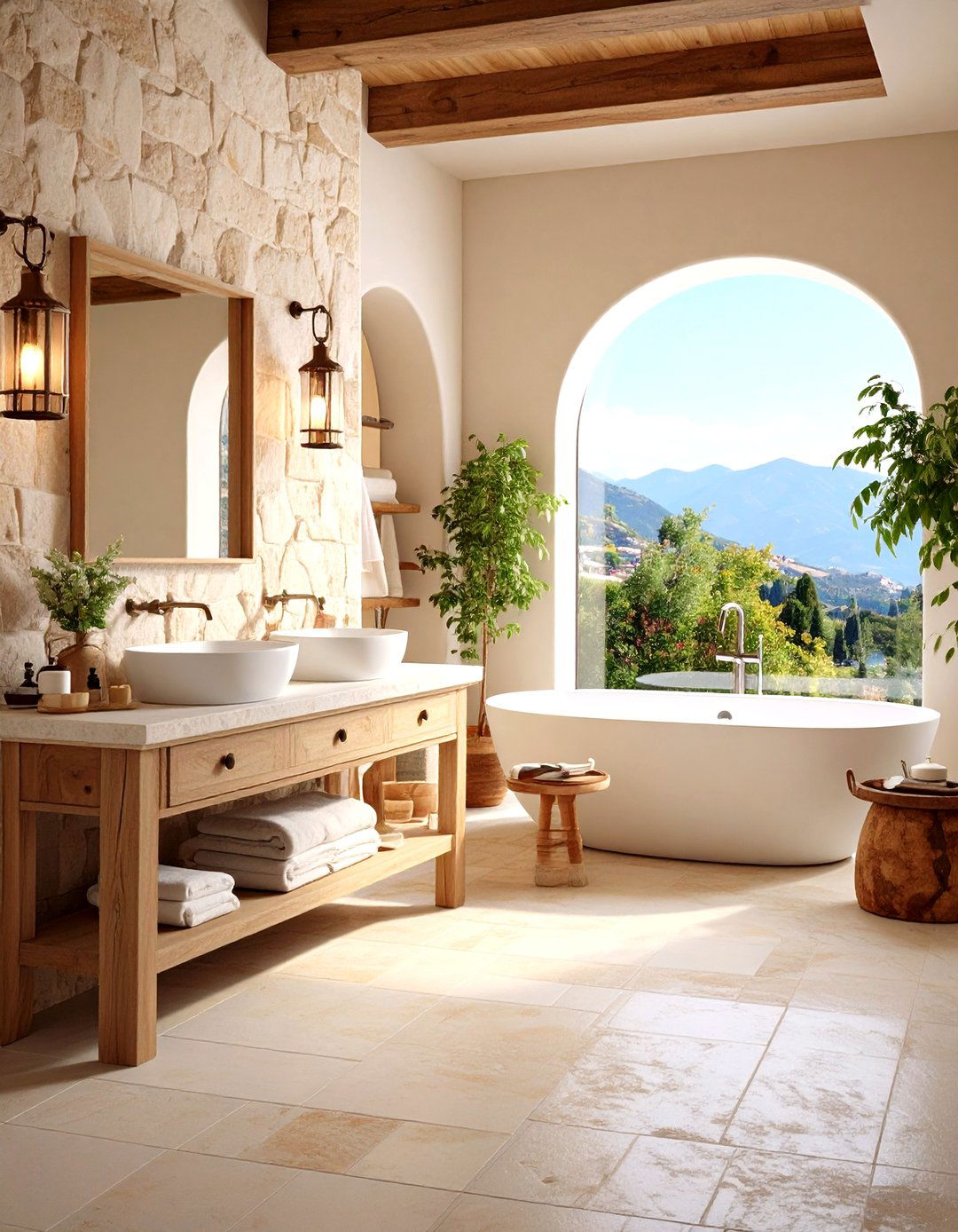 Chiseled Edge Travertine Rustic Appeal - 24 Travertine Tile Bathroom Ideas