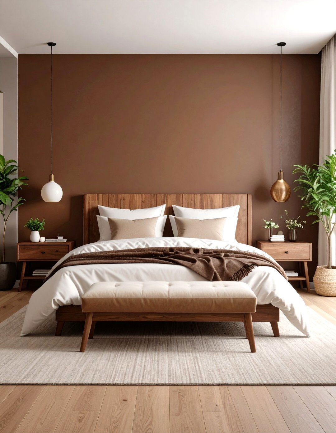 Chocolate Brown Accent Wall Bedrooms - 24 Brown Bedroom Ideas