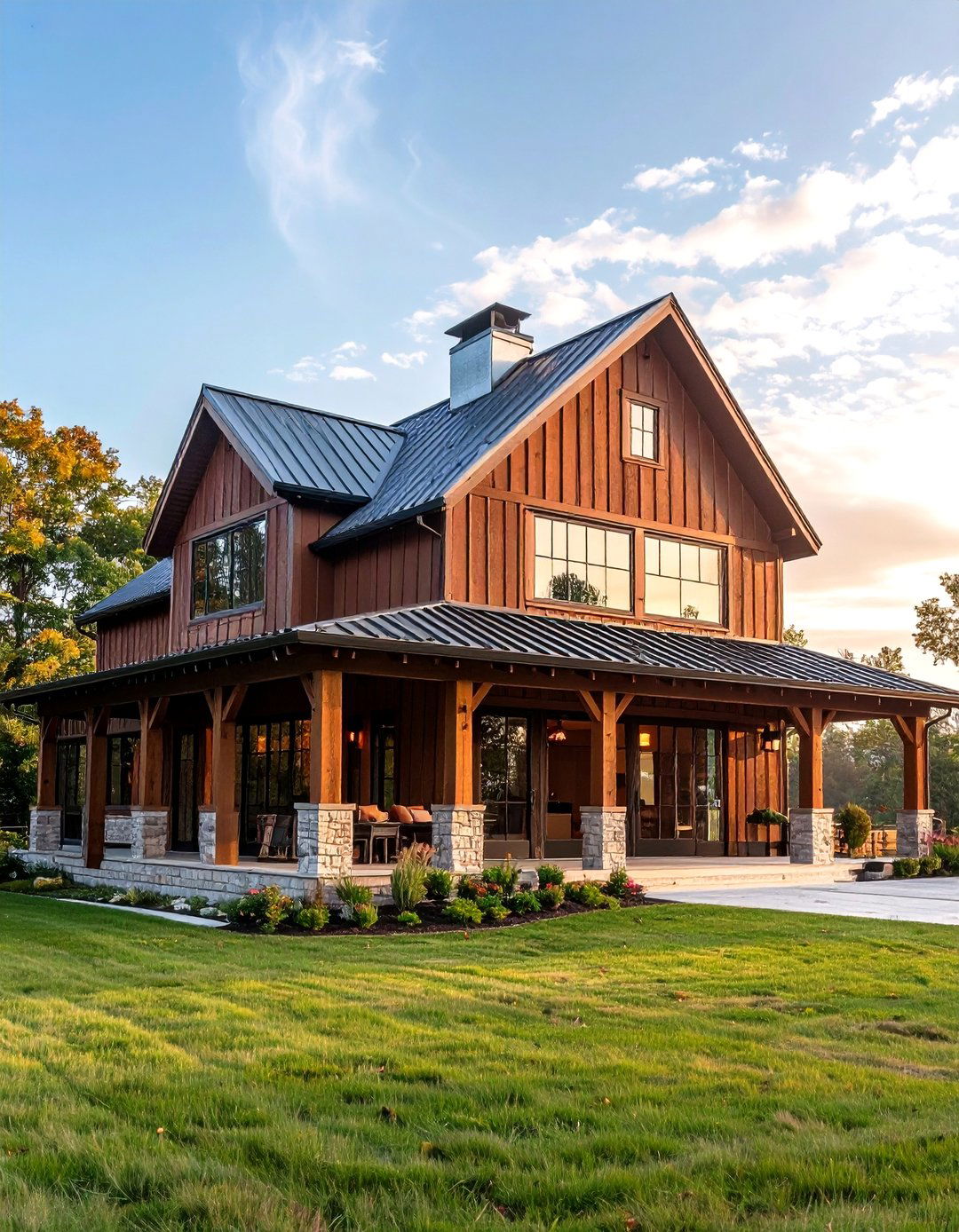 Chocolate Brown Barn Style Design - 24 Chocolate Brown House Exterior Design Ideas