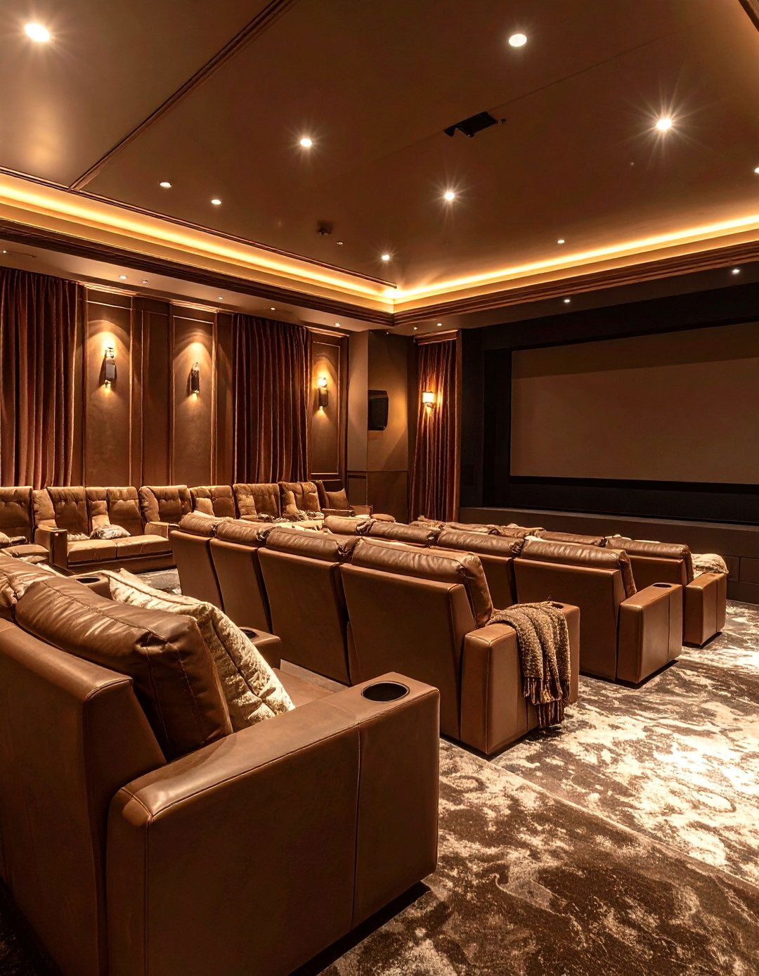 Chocolate Brown Comfort Zone - 24 Home Theater Paint Colors