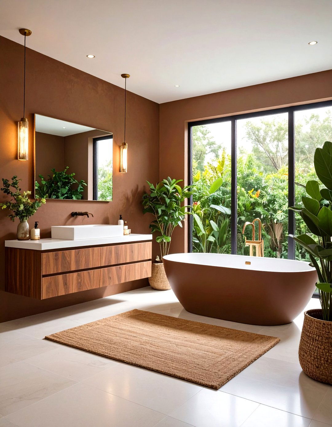 Chocolate Modern Spa Retreat - 24 Brown Bathroom Ideas