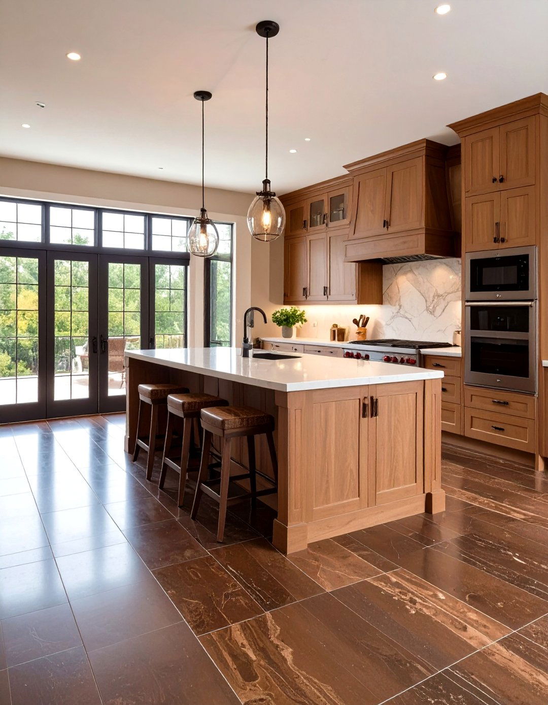 Chocolate Travertine Dramatic Dark Floors - 24 Travertine Floor Kitchen Ideas