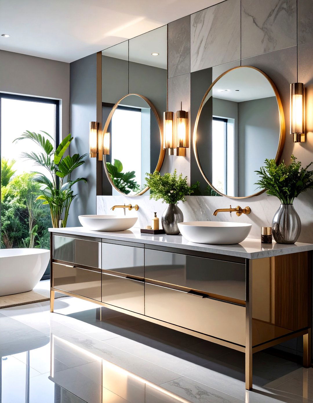 Chrome Contemporary Shine - 24 Bathroom Lighting Ideas