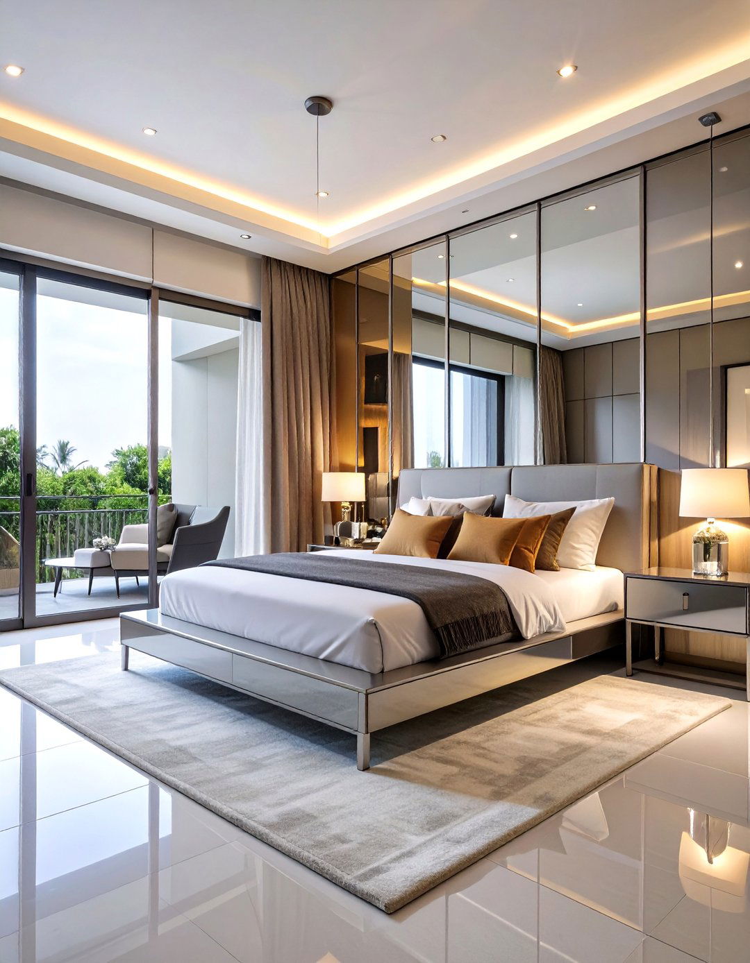 Chrome and Glass Glamour - 24 70s Bedroom Decor Ideas