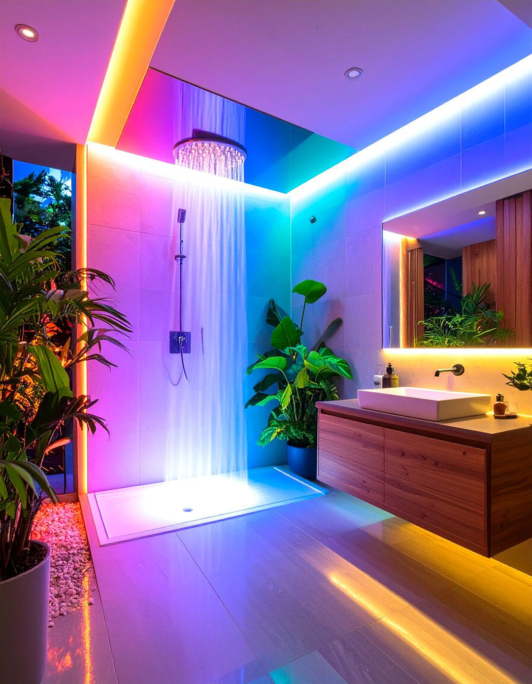 Chromotherapy Lighting Systems - 24 Modern Shower Ideas