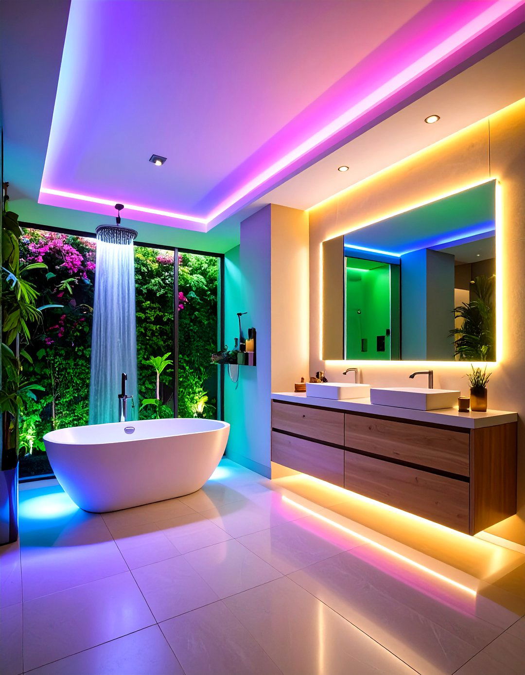 Chromotherapy Wellness Lighting System - 24 Bathroom Decor Ideas