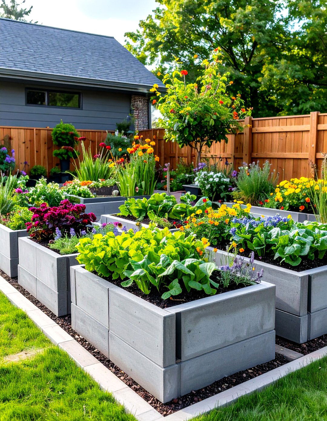Cinder Block Raised Planters - 24 Budget Small Garden Ideas