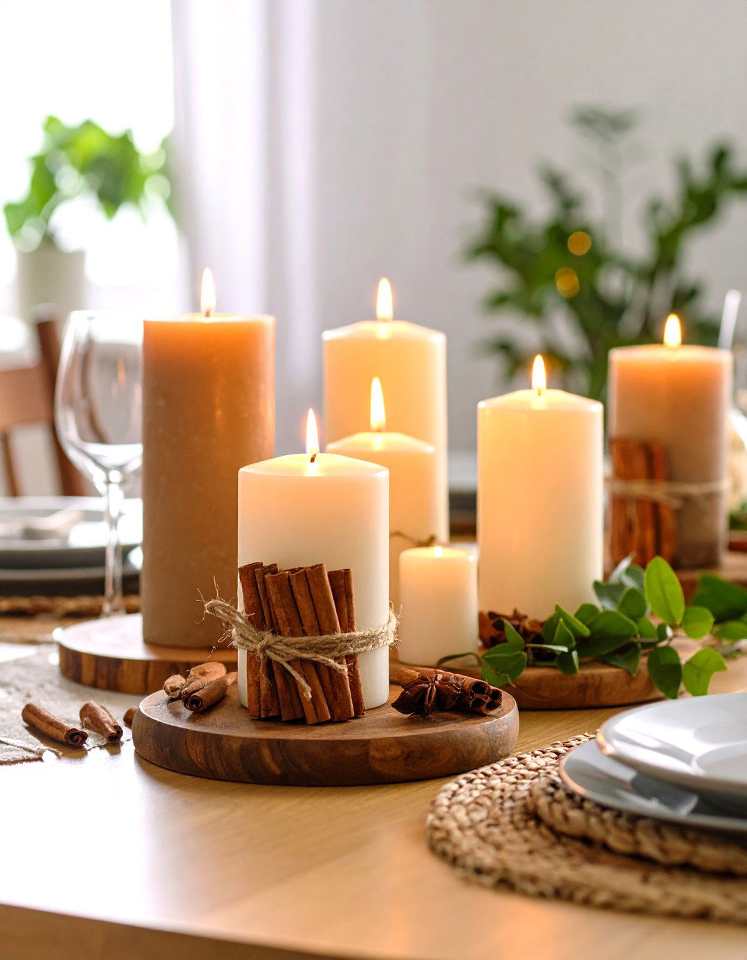 Cinnamon Stick Candles - 24 Thanksgiving Centerpiece Ideas