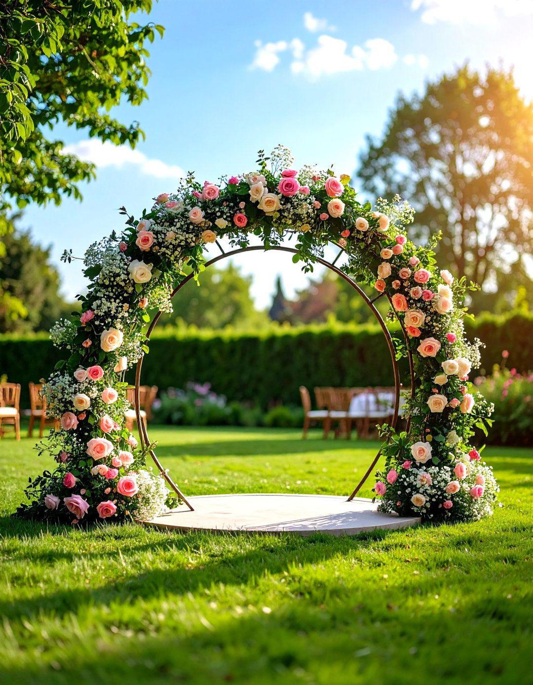 Circular Floral Wedding Arch - 24 Wedding Arch Ideas