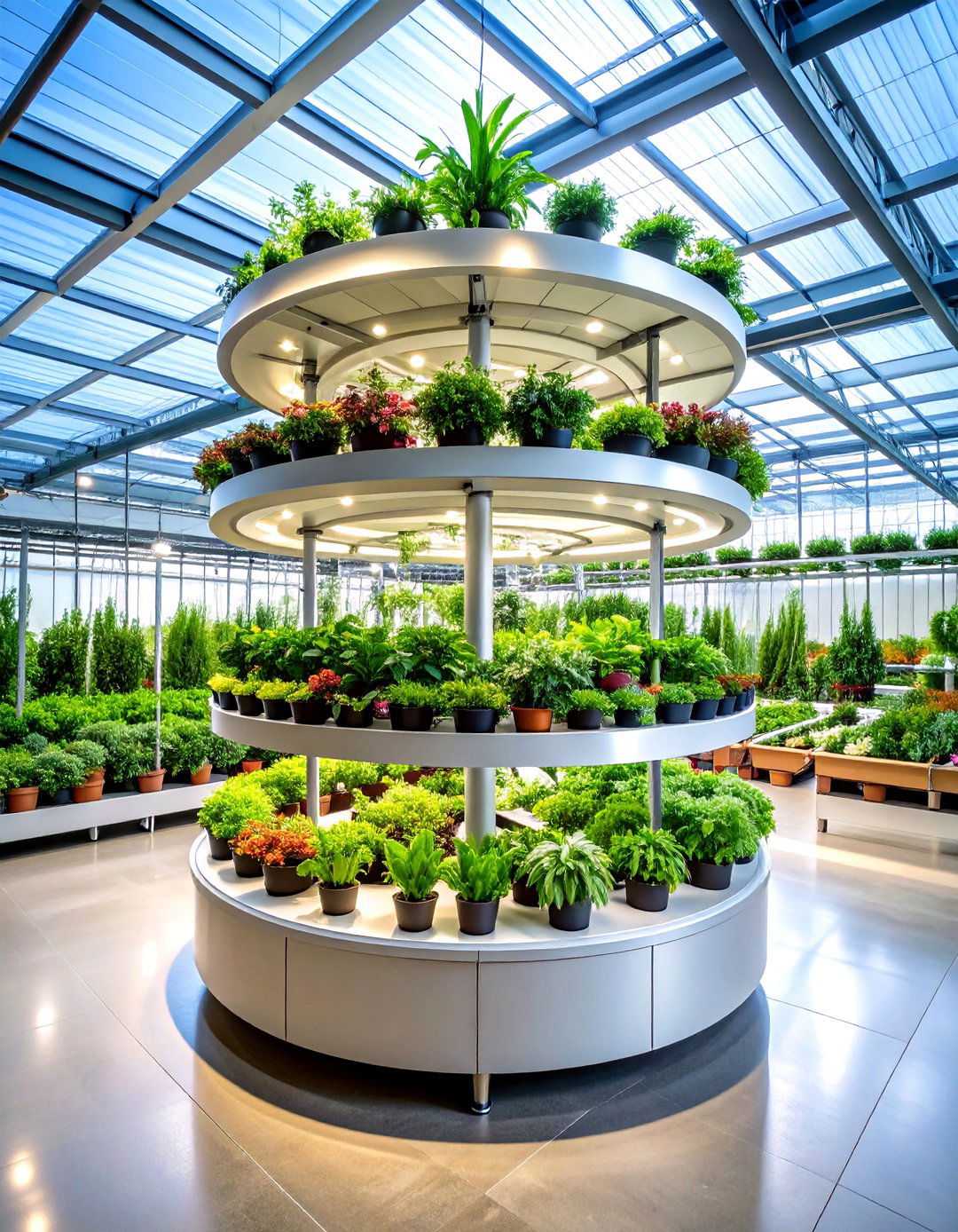 Circular Rotating Display Shelving - 24 Greenhouse Shelving Ideas