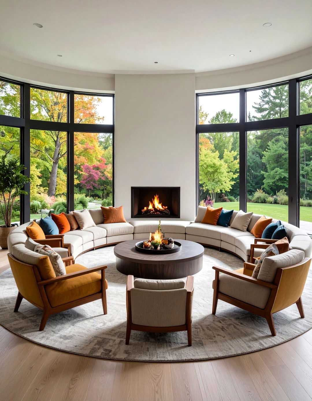 Circular Seating Arrangement - 24 Fireplace Seating Ideas