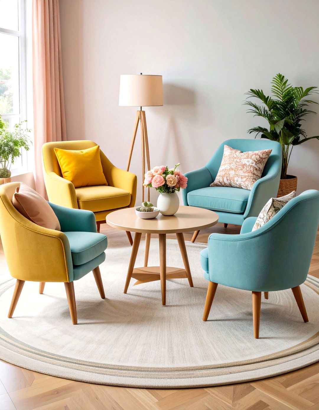 Circular Symmetrical Conversation Living Room - 24 Symmetrical Living Room Ideas
