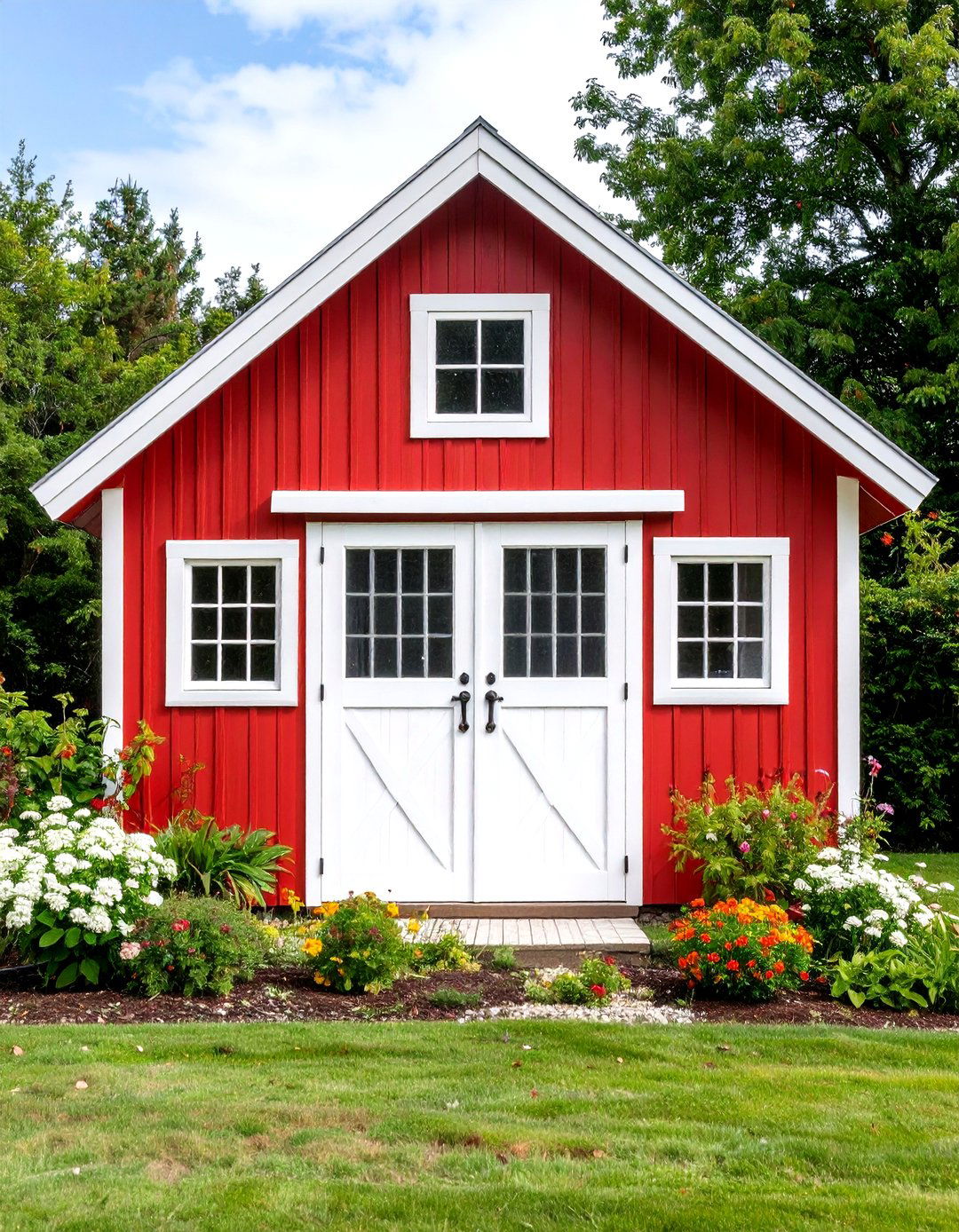 Classic Barn Red with White Trim - 24 Shed Color Ideas