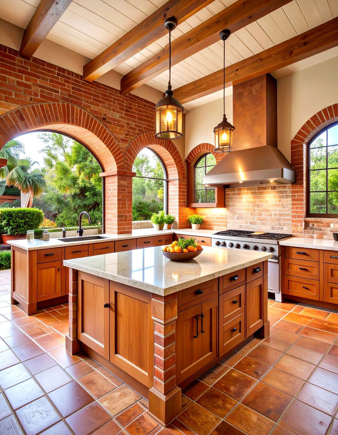 Classic Brick Lanai Kitchen - 24 Lanai Kitchen Ideas