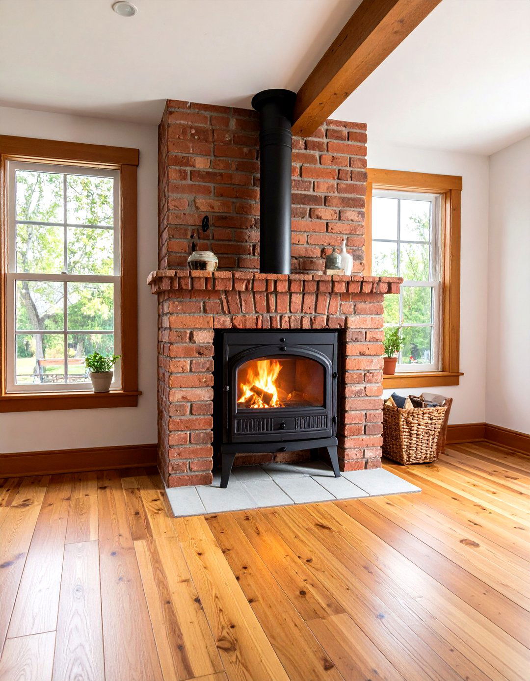 Classic Brick Surround Design - 24 Wood Stove Surround Ideas