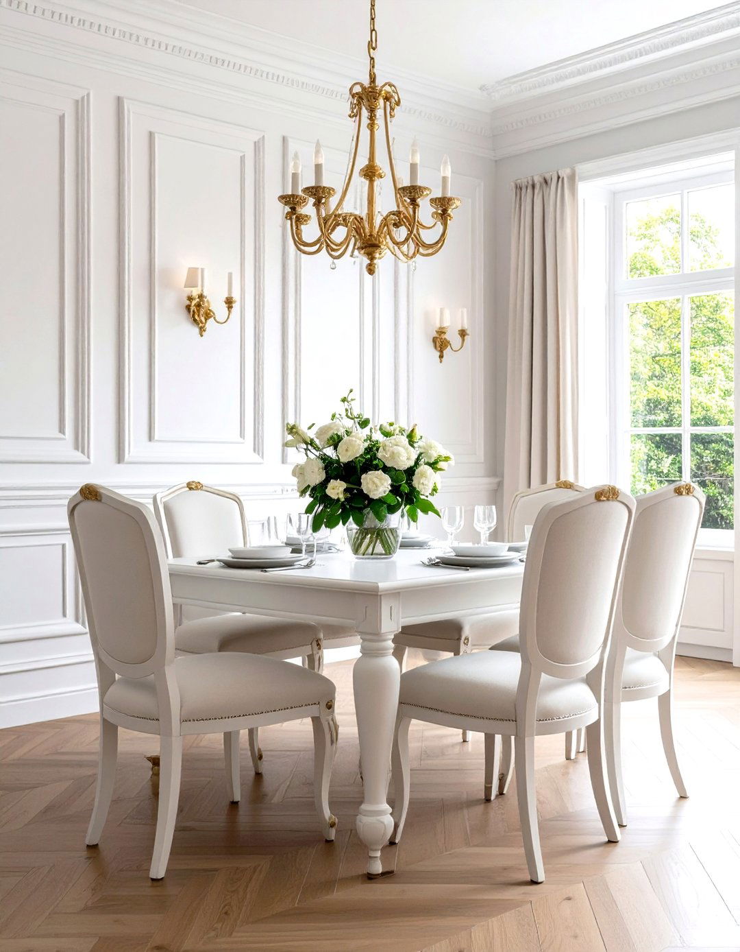 Classic Chair Rail with Panel Combination - 24 Half Wall Paneling Ideas