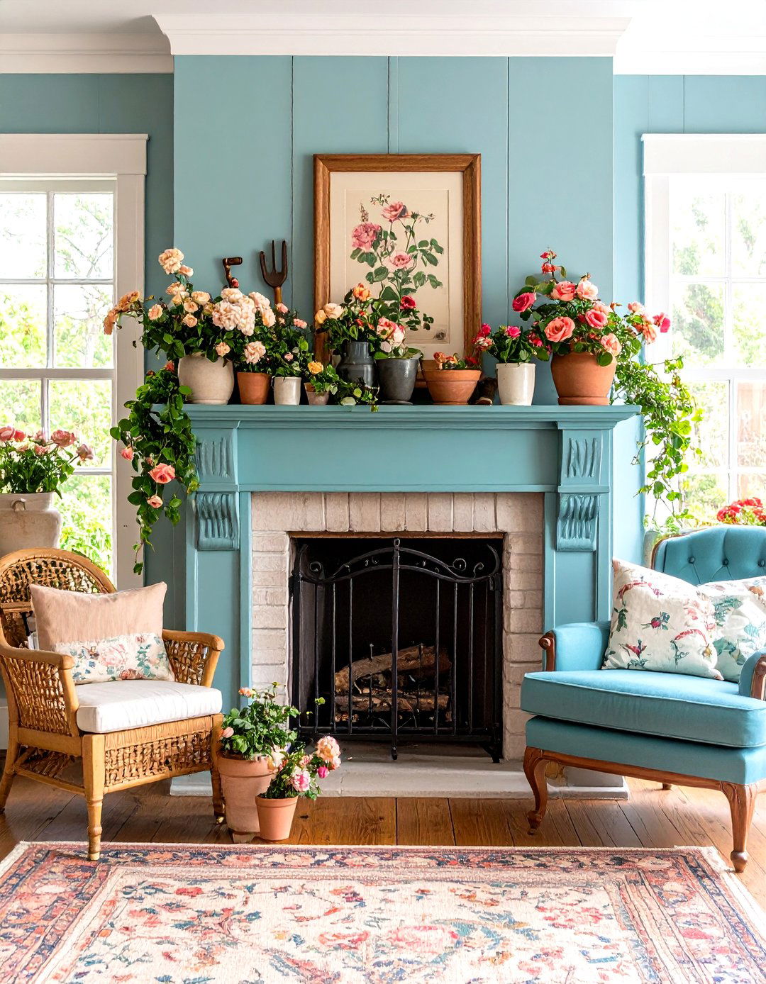 Classic English Garden - 24 Spring Mantel Decor Ideas