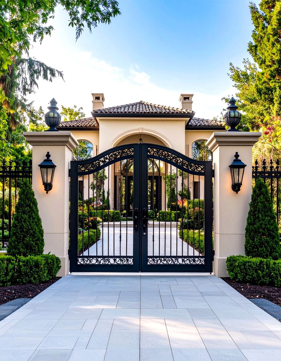 Classic Estate Iron Entry Gate - 24 Front Gate Ideas