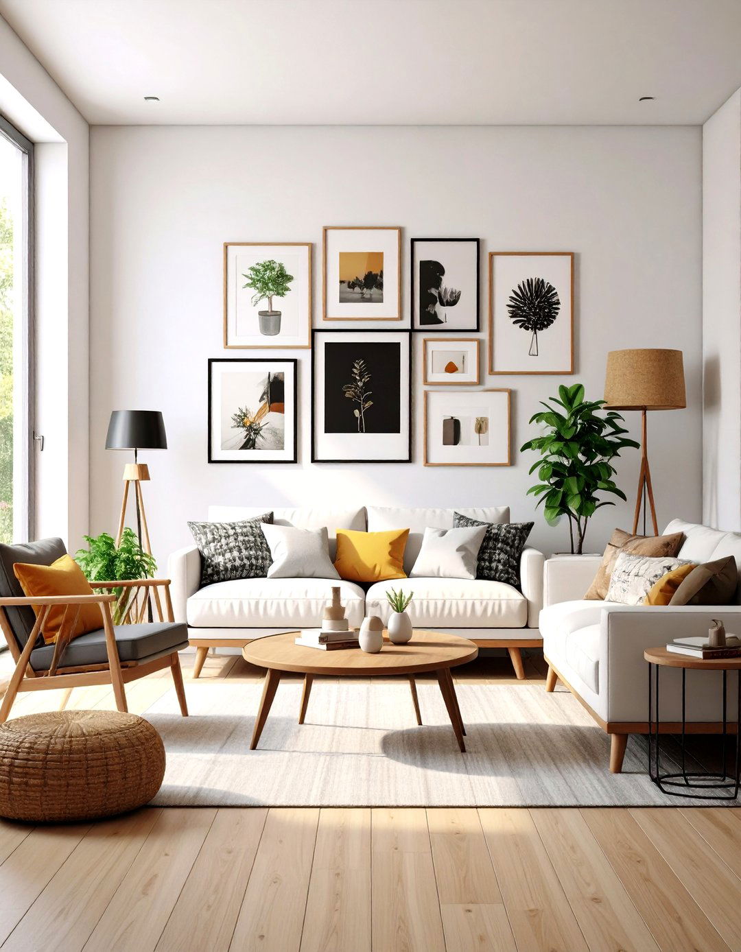 Classic Gallery Wall with Mixed Frames - 24 Wall Collage Ideas