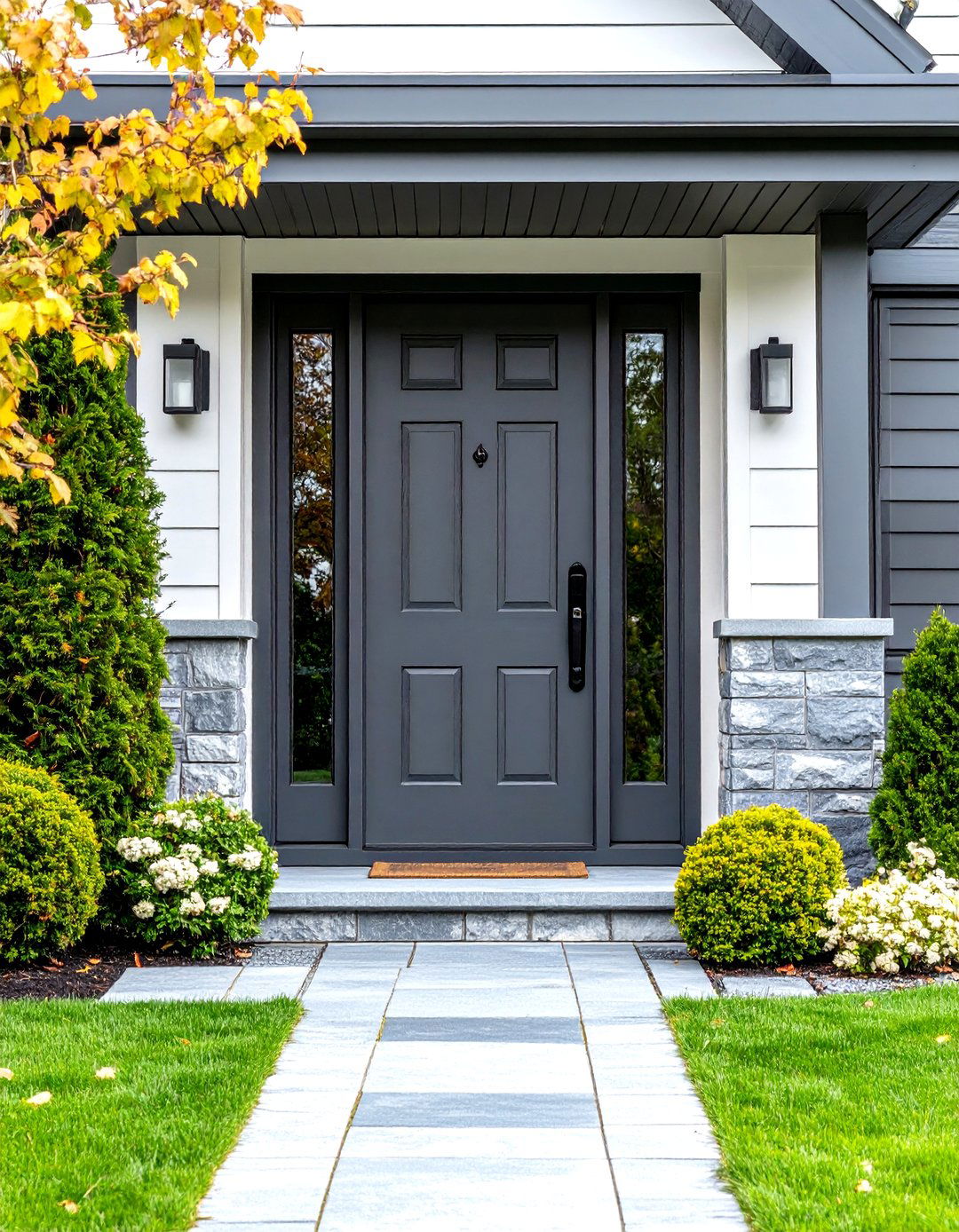 Classic Gray Stained Front Door - 24 Stained Front Door Ideas
