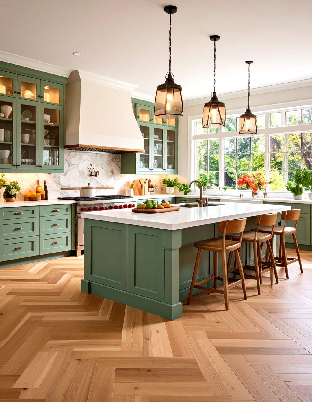 Classic Herringbone Hardwood Pattern - 24 Kitchen Flooring Ideas