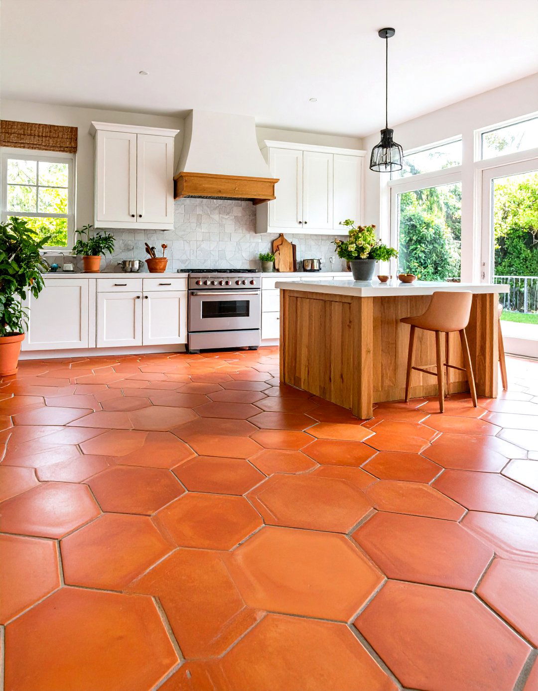 Classic Hexagon Terracotta Kitchen Floor - 24 Terracotta Kitchen Floor Ideas
