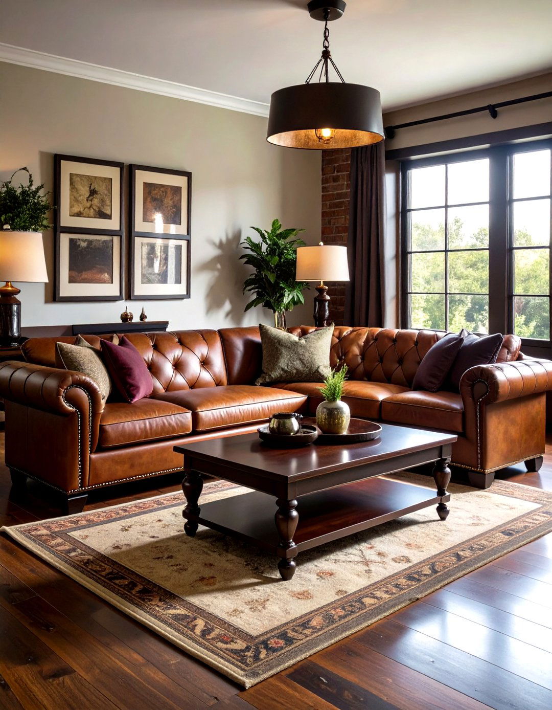 Classic Leather and Dark Wood Man Cave Living Room - 24 Man Cave Living Room Ideas