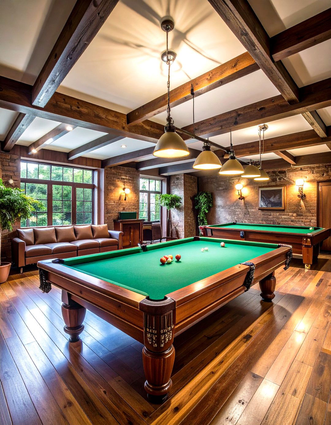 Classic Pool Hall Atmosphere - 24 Basement Game Room Ideas