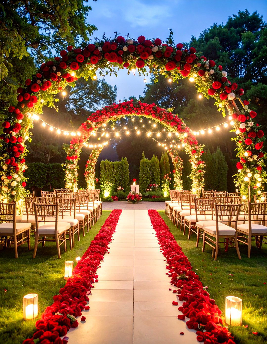 Classic Red Rose Garden Wedding - 24 Red Wedding Theme Ideas