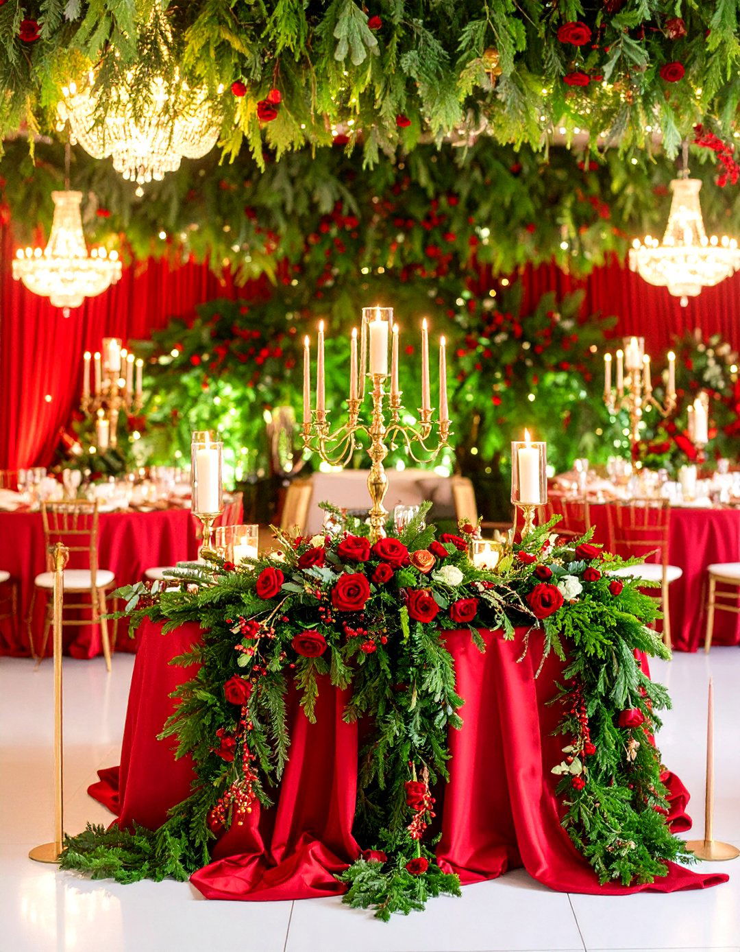 Classic Red and Green Winter Wedding with Traditional Elements - 24 Winter Wedding Ideas