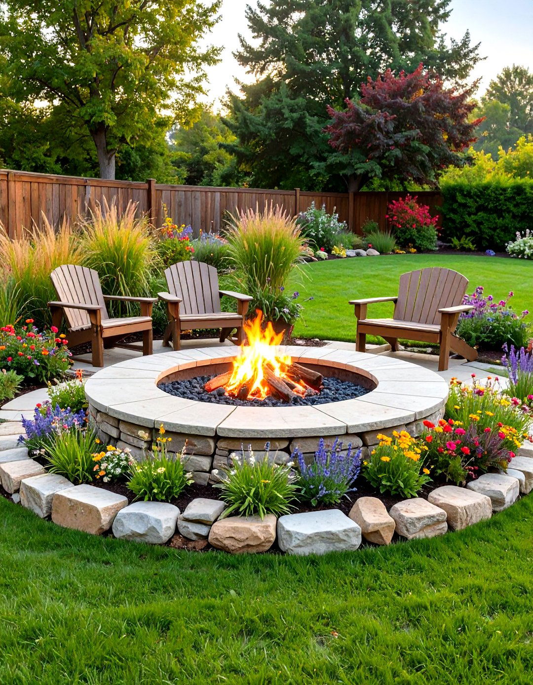 Classic Stone Circle Fire Pit Design - 24 Backyard Fire Pit Ideas Landscaping
