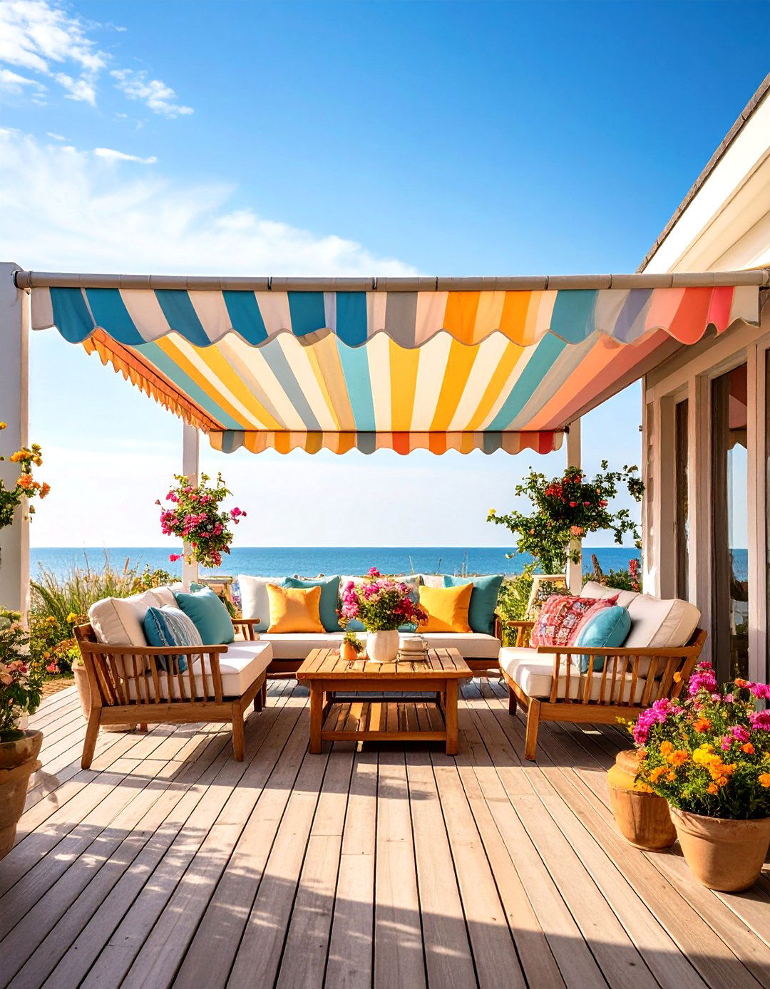 Classic Striped Canvas Designs - 24 Deck Awning Ideas